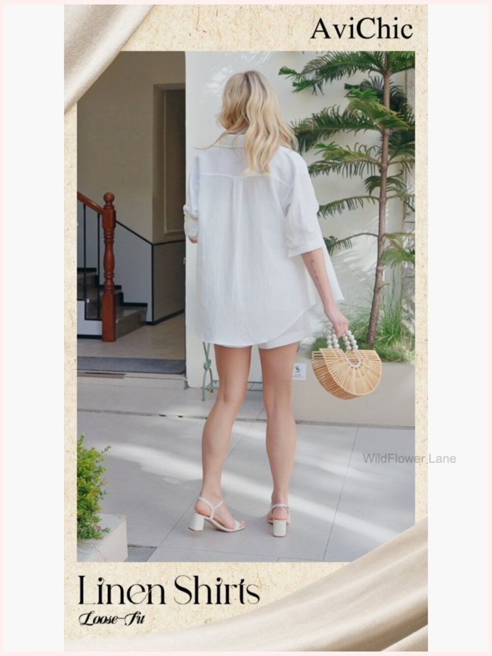 Linen Button Down Shirt Long Sleeve Loose Fit Summer Blouse Casual Beach Top - Picture 7 of 7